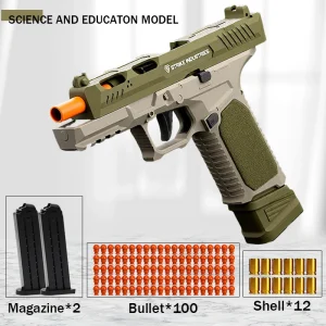 Toy gun, comes with 100 bullets, 2 magazines, and 12 shells